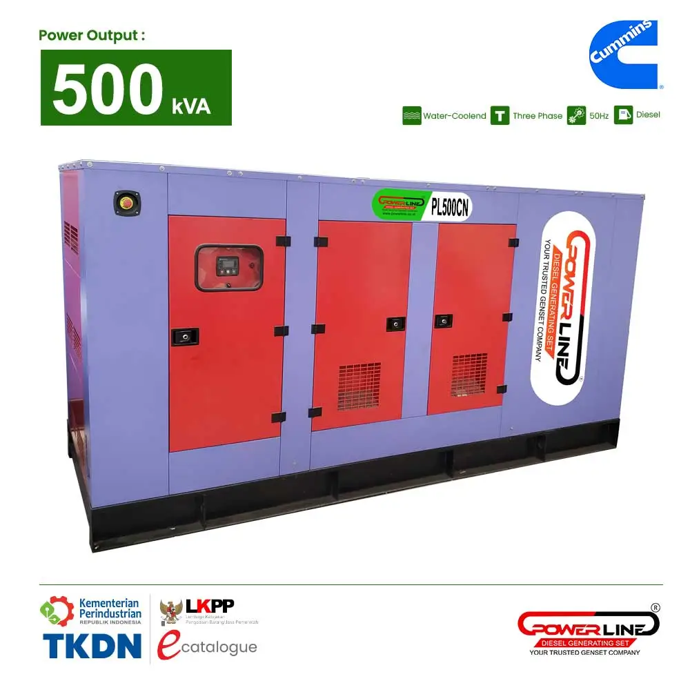 genset cummins 500 kVA generator powerline